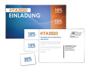 Messeeinladung als Postkarte-Coupon