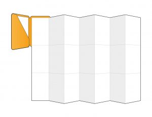 Beispielbild aufgefalteter Poketplaner mit Zusatzfunktion