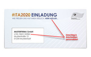 Read and Print, personalisierte Einladung mit personalisiertem Umschlag